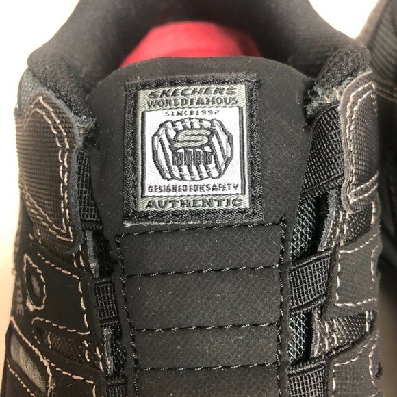 Skechers Cankton Ebbitt Steel Toe Leather Memory Foam Sneakers Black 77161 9.5 - Picture 11 of 12